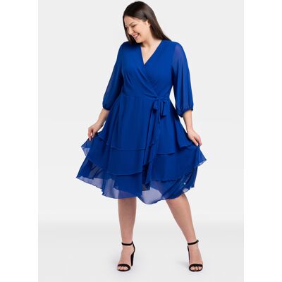 Dámske Šaty Karko Curve Modrá 46 Dámske Šaty Karko Curve Modrá 46