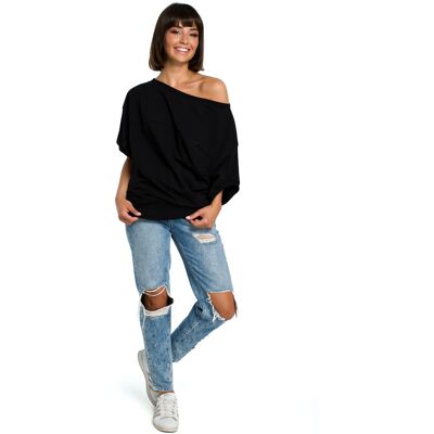 Dámska Blúzka Bewear Basic Čierna Xxl Dámska Blúzka Bewear Basic Čierna Xxl