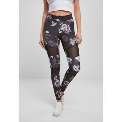 Urban Classics Dámske Tech Sieťované Legíny Aop Darkflower Čierna 4xl Urban Classics Dámske Tech Sieťované Legíny Aop Darkflower Čierna 4xl