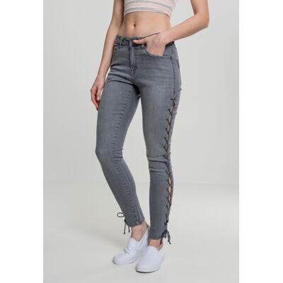 Urban Classics Women'S Denim Pants Lace Up Skinny - Grey Šedá 27 Urban Classics Women'S Denim Pants Lace Up Skinny - Grey Šedá 27