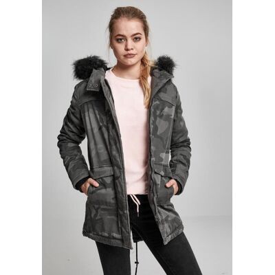Urban Classics Dámy Overdyed Camo Parka Tmavá Kamufláž Šedá L Urban Classics Dámy Overdyed Camo Parka Tmavá Kamufláž Šedá L