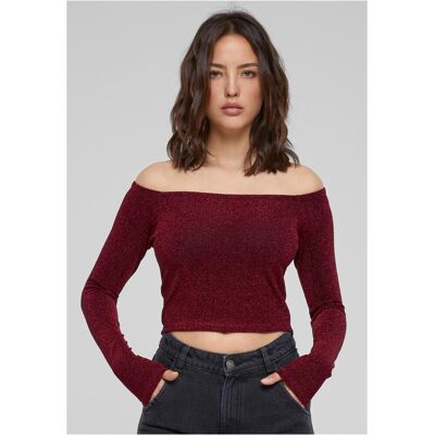 Urban Classics Women'S Off Shoulder Glitter Long Sleeve Burgundy Tmavočervená Xl Urban Classics Women'S Off Shoulder Glitter Long Sleeve Burgundy Tmavočervená Xl