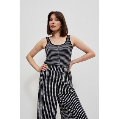 Marisse Black And White Striped Button-Up Top Čierna Xs Marisse Black And White Striped Button-Up Top Čierna Xs