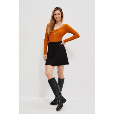 Marisse Mini Sukňa S Geometrickým Reliéfom Čierna Xs Marisse Mini Sukňa S Geometrickým Reliéfom Čierna Xs
