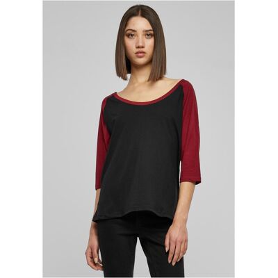 Urban Classics Women'S 3/4 Contrast Raglan T-Shirt Blk/burgundy Čierna S Urban Classics Women'S 3/4 Contrast Raglan T-Shirt Blk/burgundy Čierna S