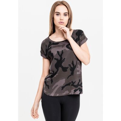 Urban Classics Women'S Camo Back Shaped Tee Dark Camo T-Shirt Čierna 4xl Urban Classics Women'S Camo Back Shaped Tee Dark Camo T-Shirt Čierna 4xl