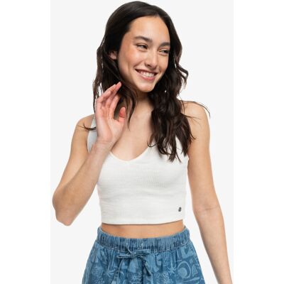 Women'S Crop Top Roxy Please Come Back Biela L Women'S Crop Top Roxy Please Come Back Biela L