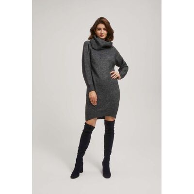Moodo Turtleneck Sweater Dress Čierna L Moodo Turtleneck Sweater Dress Čierna L