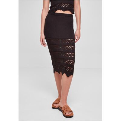 Urban Classics Women'S 3/4 Crochet Knitted Skirt Black Čierna 5xl Urban Classics Women'S 3/4 Crochet Knitted Skirt Black Čierna 5xl