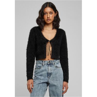 Urban Classics Women'S Sweater With Tied Cropped Feathers Black Čierna M Urban Classics Women'S Sweater With Tied Cropped Feathers Black Čierna M