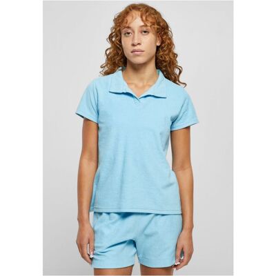 Urban Classics Women'S Towel Polo Shirt Balticblue Svetlomodrá M Urban Classics Women'S Towel Polo Shirt Balticblue Svetlomodrá M