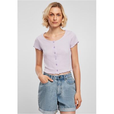 Urban Classics Women'S T-Shirt With Button Fastening In Lilac Šedá 4xl Urban Classics Women'S T-Shirt With Button Fastening In Lilac Šedá 4xl