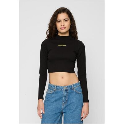 Rocawear Čierny Crop Top S Dlhým Rukávom Čierna Xl Rocawear Čierny Crop Top S Dlhým Rukávom Čierna Xl