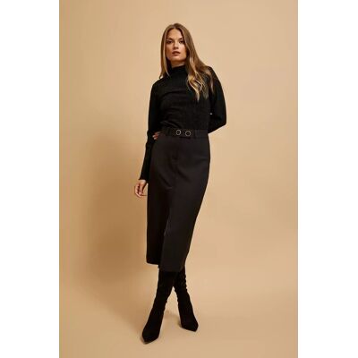 Marisse Elegantná Midi Sukňa Čierna Xs Marisse Elegantná Midi Sukňa Čierna Xs