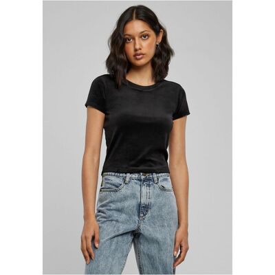 Urban Classics Women'S Short Velvet T-Shirt In Black Color Čierna 3xl Urban Classics Women'S Short Velvet T-Shirt In Black Color Čierna 3xl