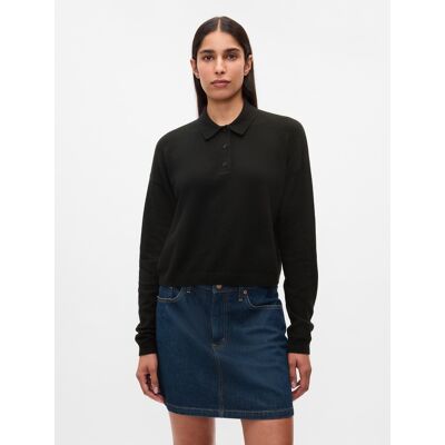 Gap Cashsoft Polo Sweater - Women'S Čierna Xxs Gap Cashsoft Polo Sweater - Women'S Čierna Xxs