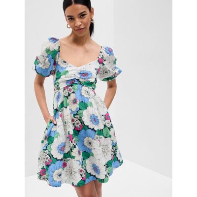 Modro-Biele Dámske Kvetované Mini Šaty Gap Šedá Xxs Modro-Biele Dámske Kvetované Mini Šaty Gap Šedá Xxs
