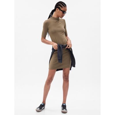 Khaki Dámske Basic Mini Šaty Gap Hnedá L Khaki Dámske Basic Mini Šaty Gap Hnedá L