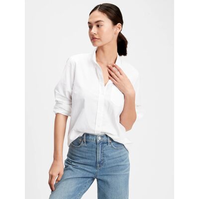 Gap Košeľa Fitted Boyfriend Shirt In Oxford Biela Biela Xxs Gap Košeľa Fitted Boyfriend Shirt In Oxford Biela Biela Xxs