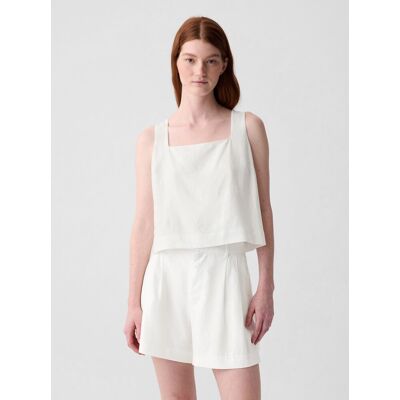 Biely Dámsky Ľanový Crop Top Gap Biela Xl Biely Dámsky Ľanový Crop Top Gap Biela Xl