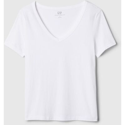 Gap Tričko Organic Vintage V-Neck Biela Biela M Gap Tričko Organic Vintage V-Neck Biela Biela M