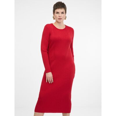 Red Women'S Midi Dress Orsay - Women'S Červená Xl Red Women'S Midi Dress Orsay - Women'S Červená Xl