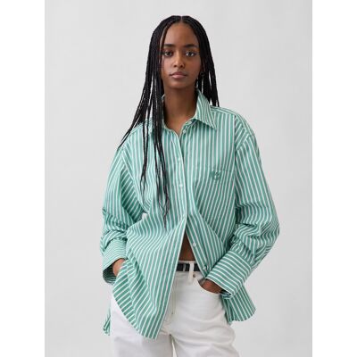 Gap Oversize Popelinová Košeľa S Logom Biela Xl Gap Oversize Popelinová Košeľa S Logom Biela Xl