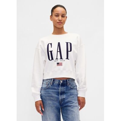 Gap Oversize Dámska Mikina S Logom Biela S Gap Oversize Dámska Mikina S Logom Biela S