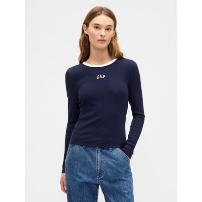 Gap Rebrované Tričko S Logom Modrá Xxs Gap Rebrované Tričko S Logom Modrá Xxs