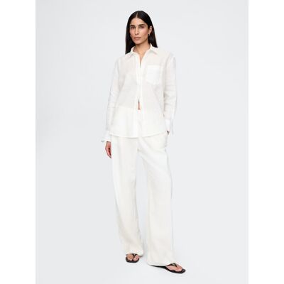 Gap Linen Trousers Wide - Women'S Krémová Xl Gap Linen Trousers Wide - Women'S Krémová Xl