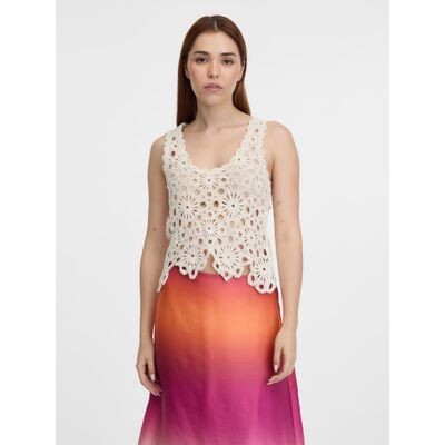 Orsay Cream Women'S Crochet Top - Women'S Krémová L Orsay Cream Women'S Crochet Top - Women'S Krémová L