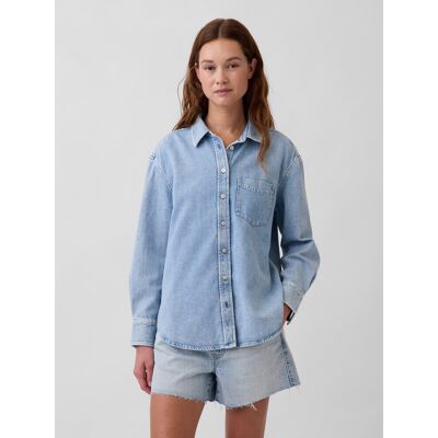 Gap Dámska Oversized Rifľová Košeľa Svetlomodrá S Gap Dámska Oversized Rifľová Košeľa Svetlomodrá S