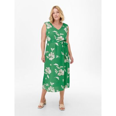 Green Floral Midish With Tie Only Carmakoma Luxmille - Women Zelená Xl Green Floral Midish With Tie Only Carmakoma Luxmille - Women Zelená Xl