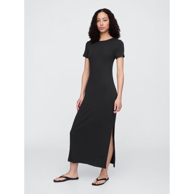 Gap Maxi Rebrované Šaty Čierna Xs Gap Maxi Rebrované Šaty Čierna Xs