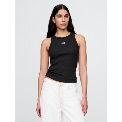 Gap Ribbed Top With Logo - Women'S Čierna Xs Gap Ribbed Top With Logo - Women'S Čierna Xs