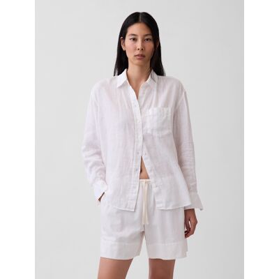 Gap Ľanová Oversize Košeľa Biela Xxs Gap Ľanová Oversize Košeľa Biela Xxs