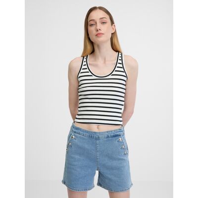 Black And White Women'S Crop Tank Top Orsay - Women'S Biela M Black And White Women'S Crop Tank Top Orsay - Women'S Biela M