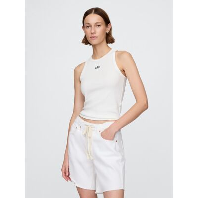Gap Ribbed Top With Logo - Women'S Biela Xl Gap Ribbed Top With Logo - Women'S Biela Xl