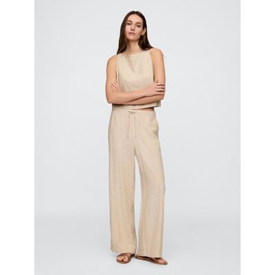 Gap Linen Trousers Wide - Women'S Krémová L Gap Linen Trousers Wide - Women'S Krémová L