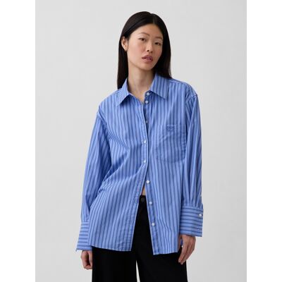 Gap Oversize Poplin Košeľa S Logom Čierna Xxs Gap Oversize Poplin Košeľa S Logom Čierna Xxs