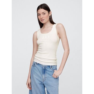 Gap Ribbed Tank Top With Logo - Women'S Biela Xxs Gap Ribbed Tank Top With Logo - Women'S Biela Xxs