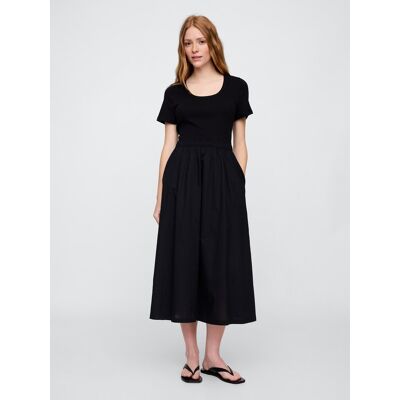 Gap Midi Dress With Pockets - Women'S Čierna Xs Gap Midi Dress With Pockets - Women'S Čierna Xs