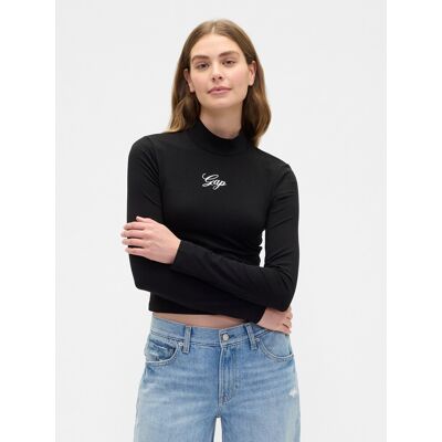 Gap Dámske Crop Tričko S Logom Čierna L Gap Dámske Crop Tričko S Logom Čierna L