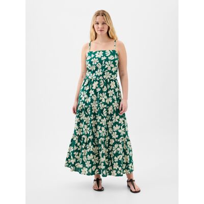 Krémovo-Zelené Dámske Kvetované Maxi Šaty Gap Xxl Krémovo-Zelené Dámske Kvetované Maxi Šaty Gap Xxl