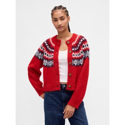 Gap Oversize Cardigan Fair Isle S Vlnou Čierna L Gap Oversize Cardigan Fair Isle S Vlnou Čierna L