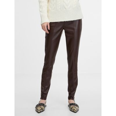 Brown Women'S Leatherette Trousers Orsay - Women'S Hnedá 36 Brown Women'S Leatherette Trousers Orsay - Women'S Hnedá 36
