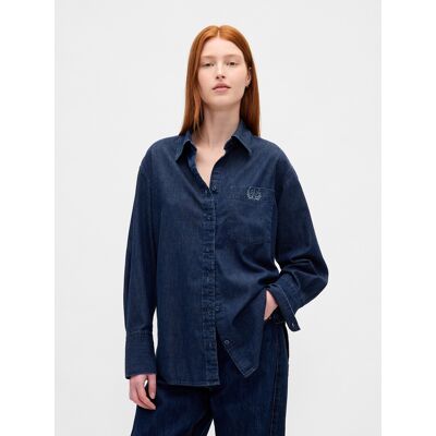 Gap Oversize Denim Košeľa Modrá M Gap Oversize Denim Košeľa Modrá M