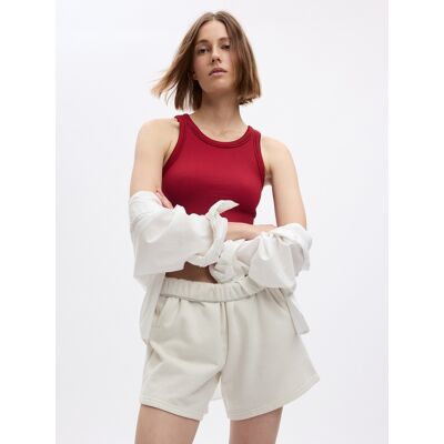 Červený Dámsky Basic Crop Top Gap Tmavočervená L Červený Dámsky Basic Crop Top Gap Tmavočervená L