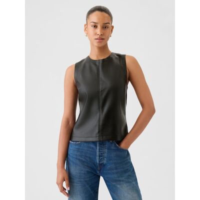 Gap Faux Leather Top - Women'S Šedá Xs Gap Faux Leather Top - Women'S Šedá Xs