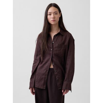 Dámska Oversized Košeľa Z Ľanu Gap Biela Xxs Dámska Oversized Košeľa Z Ľanu Gap Biela Xxs